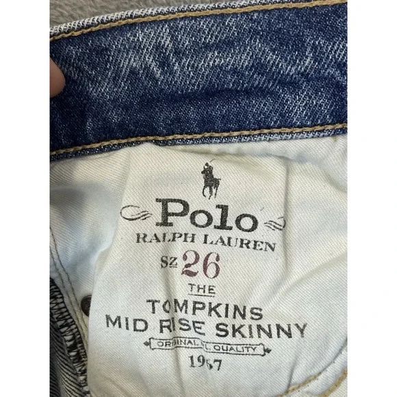 Polo Ralph Lauren Jeans Womens 26 Blue Denim Med Wash Tompkins Mid Rise Skinny - Picture 10 of 11
